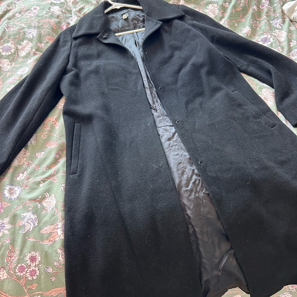Eileen Fisher Classic Black Trench Coat